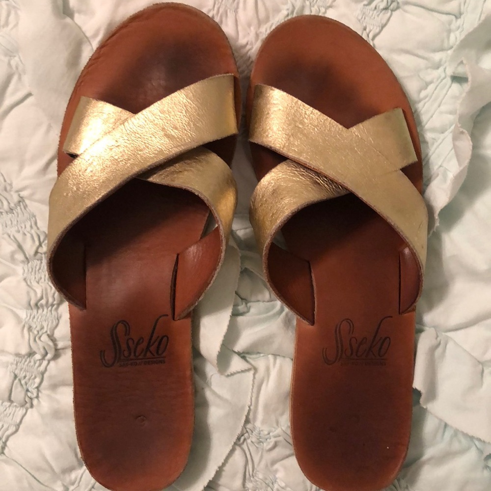 Sseko Gold Crossover Sandals